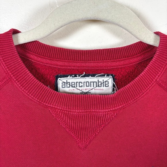 VTG Abercrombie & Fitch Crewneck Sweatshirt Women's XL Red USA Y2K Collegiate - Picture 6 of 10